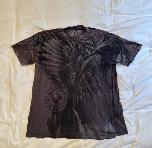 Affliction men grey - men's, t-shirt