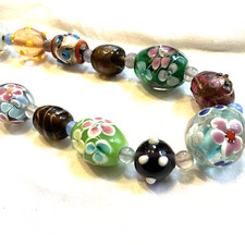 venetian murano glass OVERLAY Wedding Cake VINTAGE 1950s  EXCEPTIONAL NECKLACE