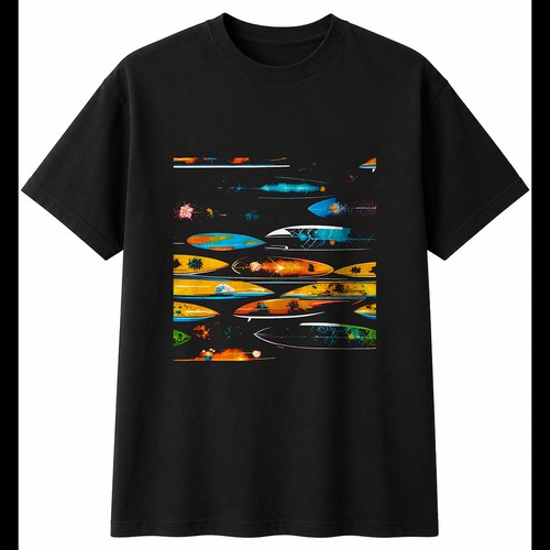 Surfboard glowing retro mens - retro,