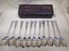 Muirhead & Arthur Jewellers Glasgow 1860 11x Hallmarked Silver Spoons in Box