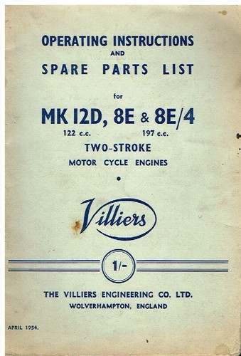 Villiers 122cc mk12d 197cc - villiers,