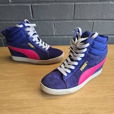PUMA LOOK TALLER W/Hidden Wedge Women's High Top Purple/Pink Stripe Size 5.5