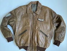 Men’s Leather DAKOTA BOMBER jacket Brown Vintage Size L