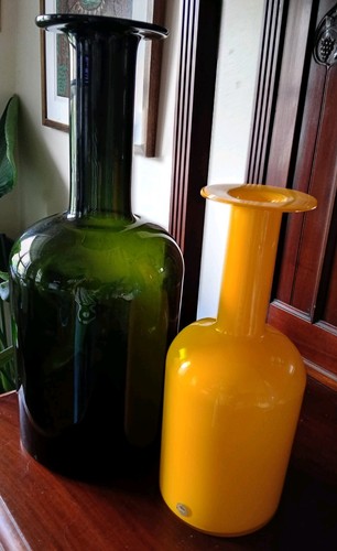 Green glass bottle - lg,