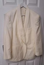Dobell Tuxedo Dinner Jacket 40 Short Cream Ivory Off White Shawl Lapel Evening 