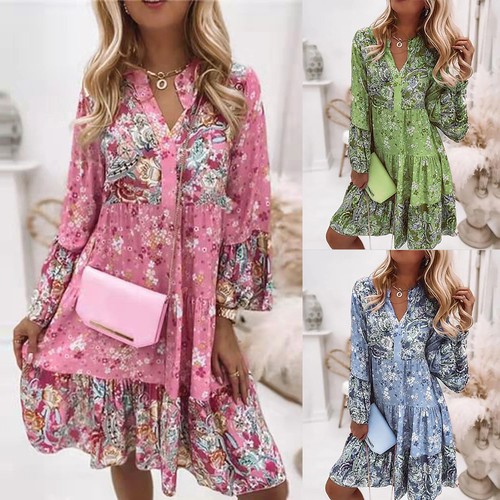 Womens boho floral - v, mini