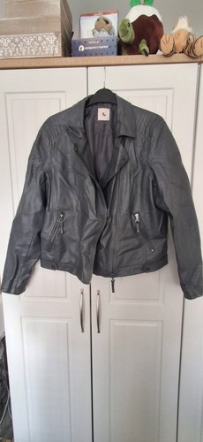 Grey faux leather - leather, jacket