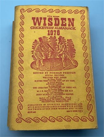 1976 linen cloth wisden - 1976,