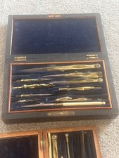 Job Lot – 2 Antique Brass Drawing Instrument Sets – One Incomplete