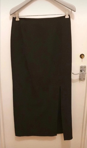 Women black midi skirt - midi,