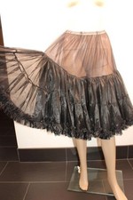 BLACK ULTRA SHEER NYLON & RUFFLE, ROCK & ROLL PETTICOAT SIZE 14-16-18