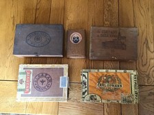 5 Vintage Cigar Boxes