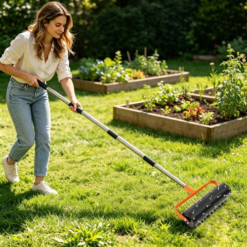 Lawn aerator roller - lawn, manual