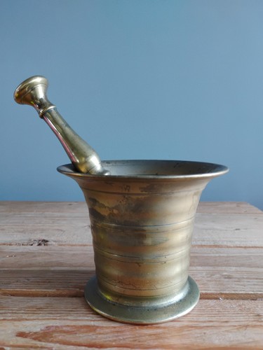 Antique heavy brass apothecary - antique,