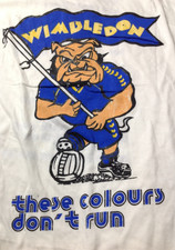 Wimbledon FC On Tour vintage 1980s T SHIRT single stitch Large L UNWORN MISPRINT