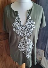 A Khaki Green Hi Low Top by JusTop Size L