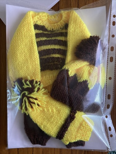 Handmade knitted yellow and - yellow,