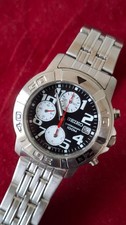 SEIKO CHRONOGRAPH 7T92-0FS0 Reverse Panda Military Style Quartz Men's Watch