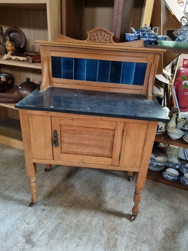 Edwardian washstand blue - washstand, tile
