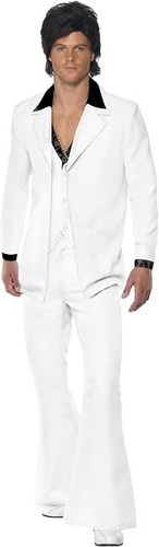 1970s 70s disco suit white - suit,