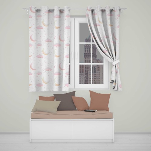 Blackout eyelet curtains pink - blackout,