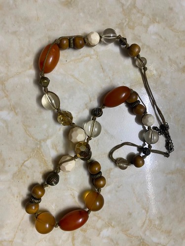 Boho chunky beaded necklace - boho,