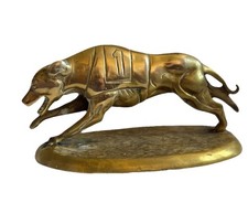 Vintage Brass Greyhound Statue