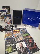 BOXED SONY PLAYSTATION 2 CONSOLE CONTROLLER LEADS MEMORY CARD & 15 GAMES TESTED