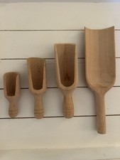Wooden Spoon Scoopers x 4 Vintage