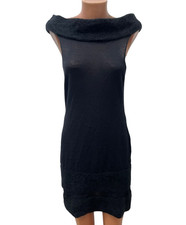 SARAH PACINI size S Knitted Dress Off SHoulder Wool or MOhair Blend