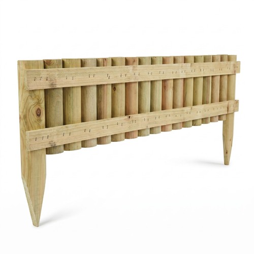 Wooden log picket - wooden, border