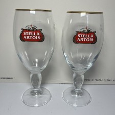2x Stella Artois Lager Pint Chalice Glasses 20oz M23 Pub Home Bar