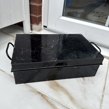 Old Tray small Professional Metal Storage Metal Tool Box-L 36 x D 24 x H 11cm
