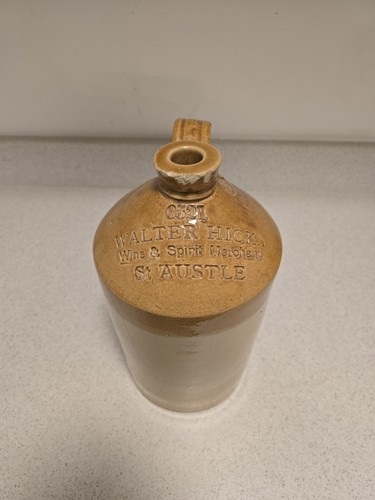 Antique stoneware flagon - stoneware,