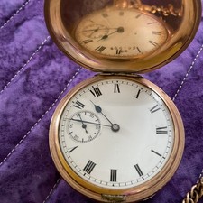 Antique Gold Plate DENNISON HUNTER POCKET WATCH 