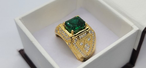 Mens ring 2ct emerald - ring,