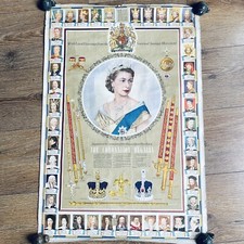 1953 Coronation Regalia Queen Elizabeth II Poster National Savings 75x50cm