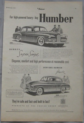 1954 humber hawk - humber, &