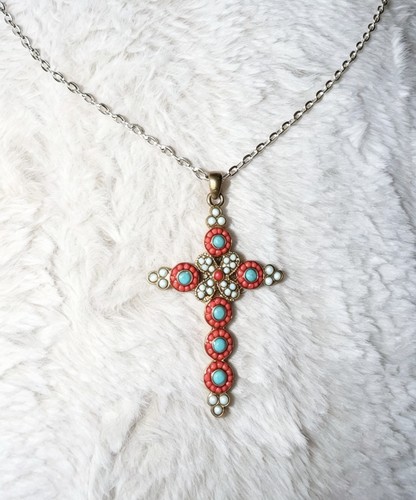 Ornate cross pendant necklace - ornate,