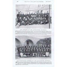 Officers & NCO's of the Lincolnshire Regiment - Antique Print 1896