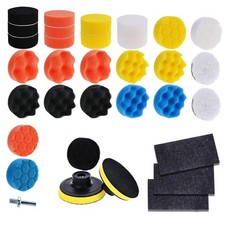 31PCS Polishing Pads with 3PCS Nano Sparkle Cloth, Drill Polishing Kit 80mm Car