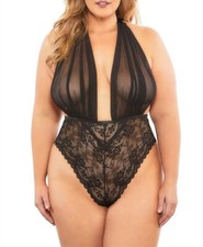 Women's teddy halternack backless sexy lingerie nightwear one piece UK seller