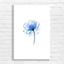 Ethereal Flower Home Blue Canvas Print Large Picture Wall Art