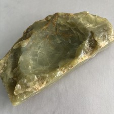 Vintage Onyx Live Edge Marble or Alabaster Ashtray Green /Brown 12.5cm X 6.5cm