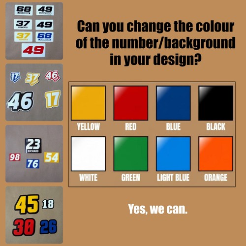 Race number change colour - change, of