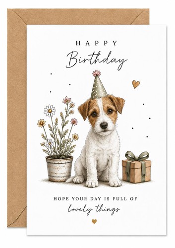 Jack russell birthday card - birthday,