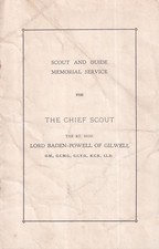 SCOUT & GUIDE MEMORIAL SERVICE FOR CHIEF SCOUT LORD BADEN-POWELL
