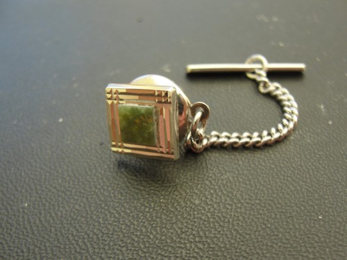 Vintage silver tie pin square - pin,,