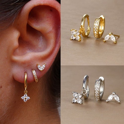 Stack earrings hoop huggie - stack,