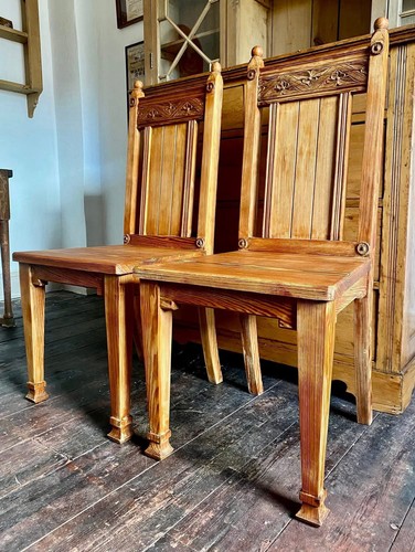 Pair pitch pine antique - pair, of